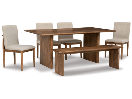 Isanti Dining Table and 4 Chairs and Bench